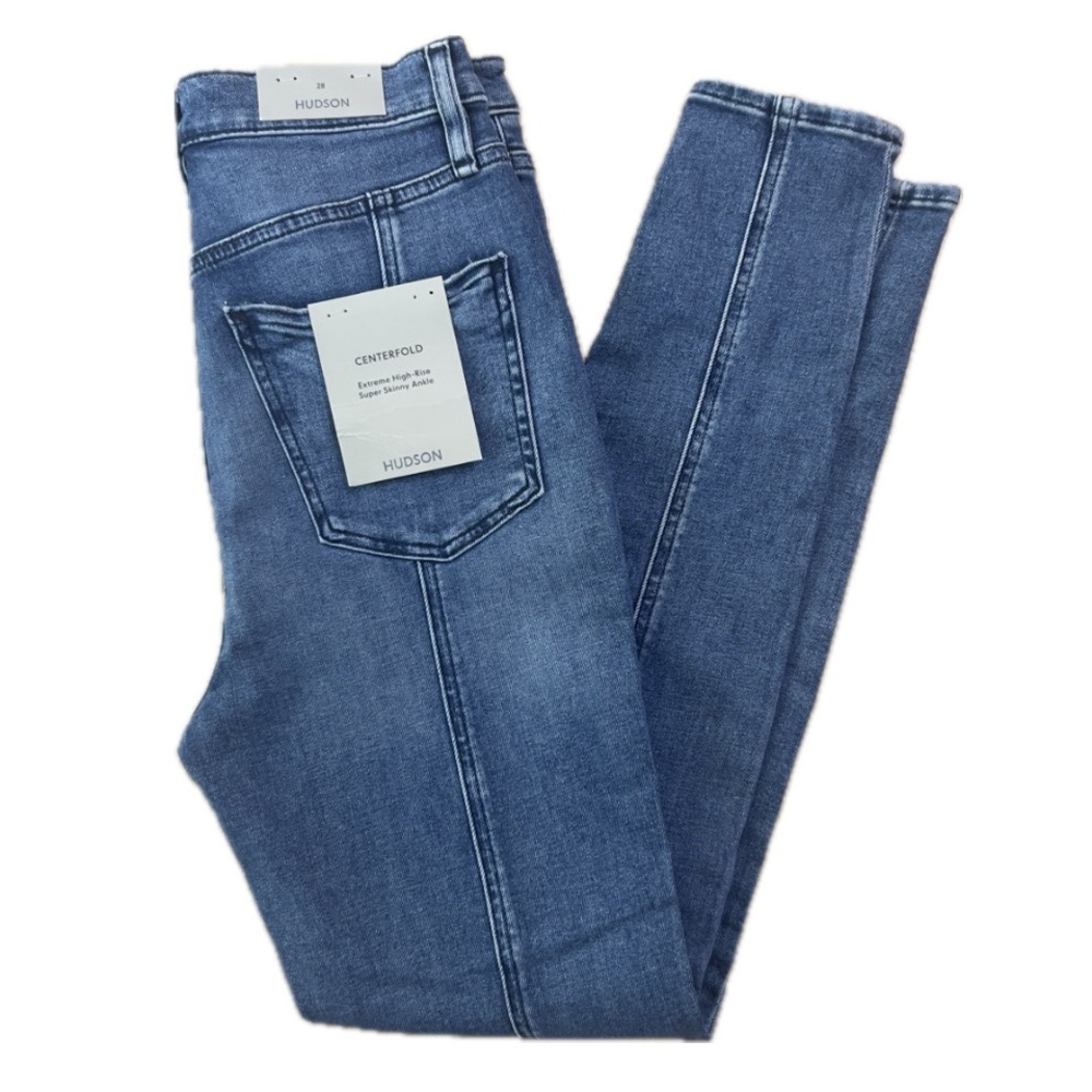Hudson‎ Jeans Size 28 Centerfold Pintuck High Rise Skinny Medium Wash